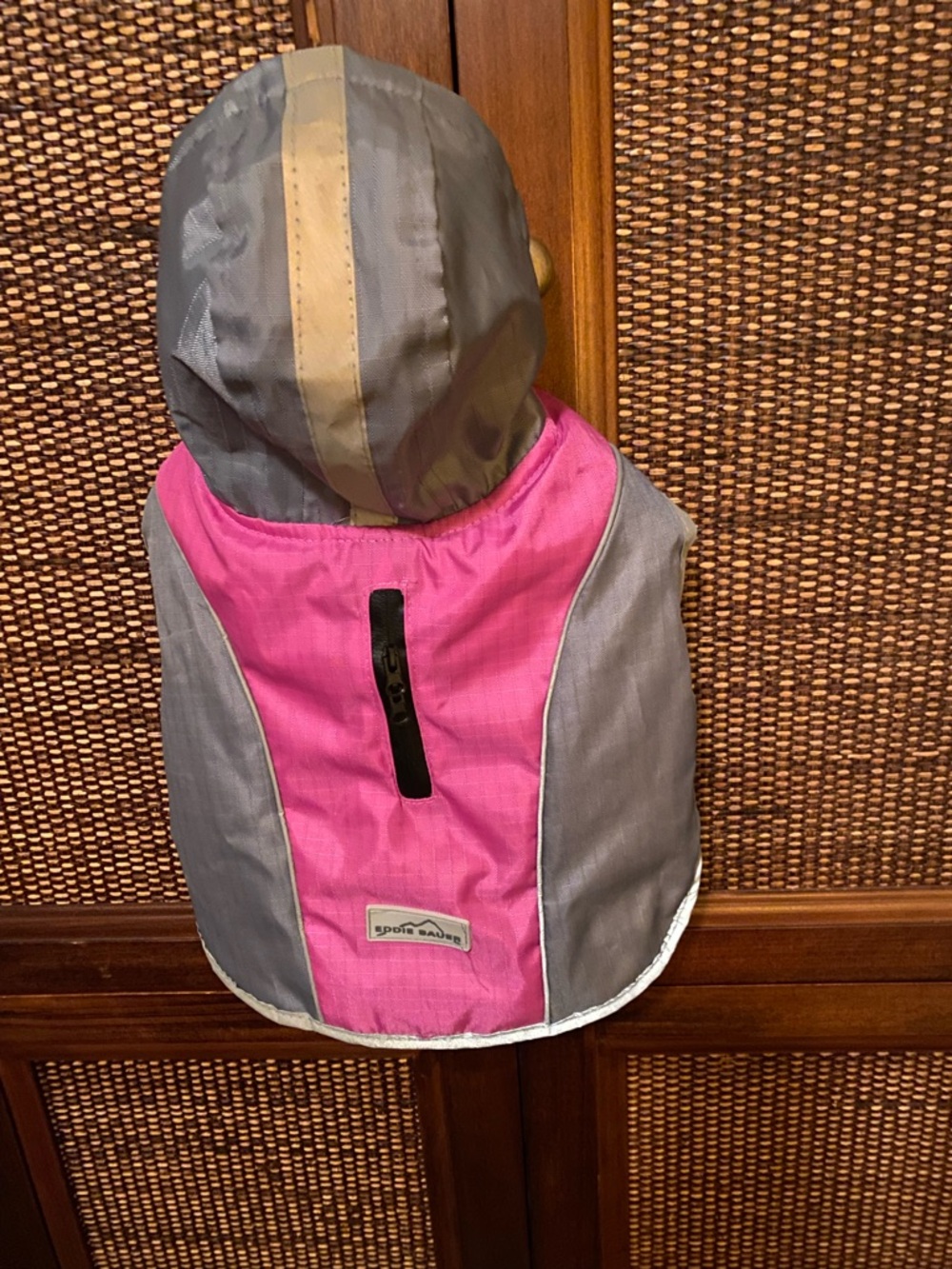 Eddie Bauer Pet Pink and Gray Dog Vest Hooded and Waterproof Sz S